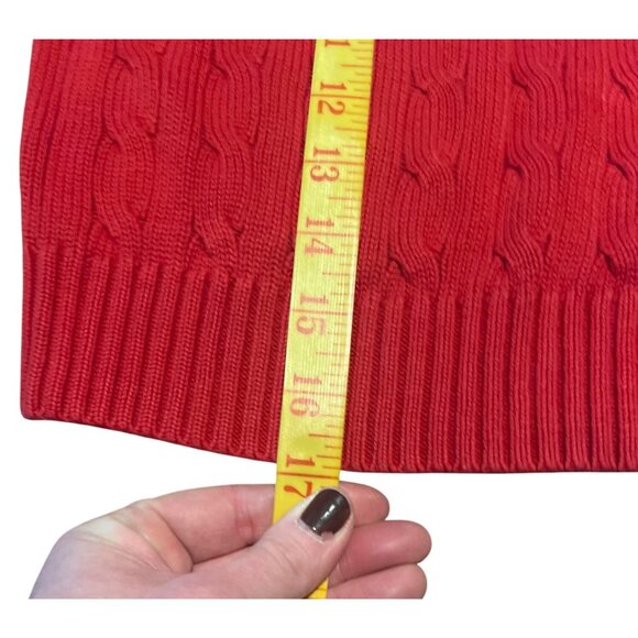 Polo By Ralph Lauren Red Cable Knit Cotton Vest Size 6 Youth - Picture 3 of 8